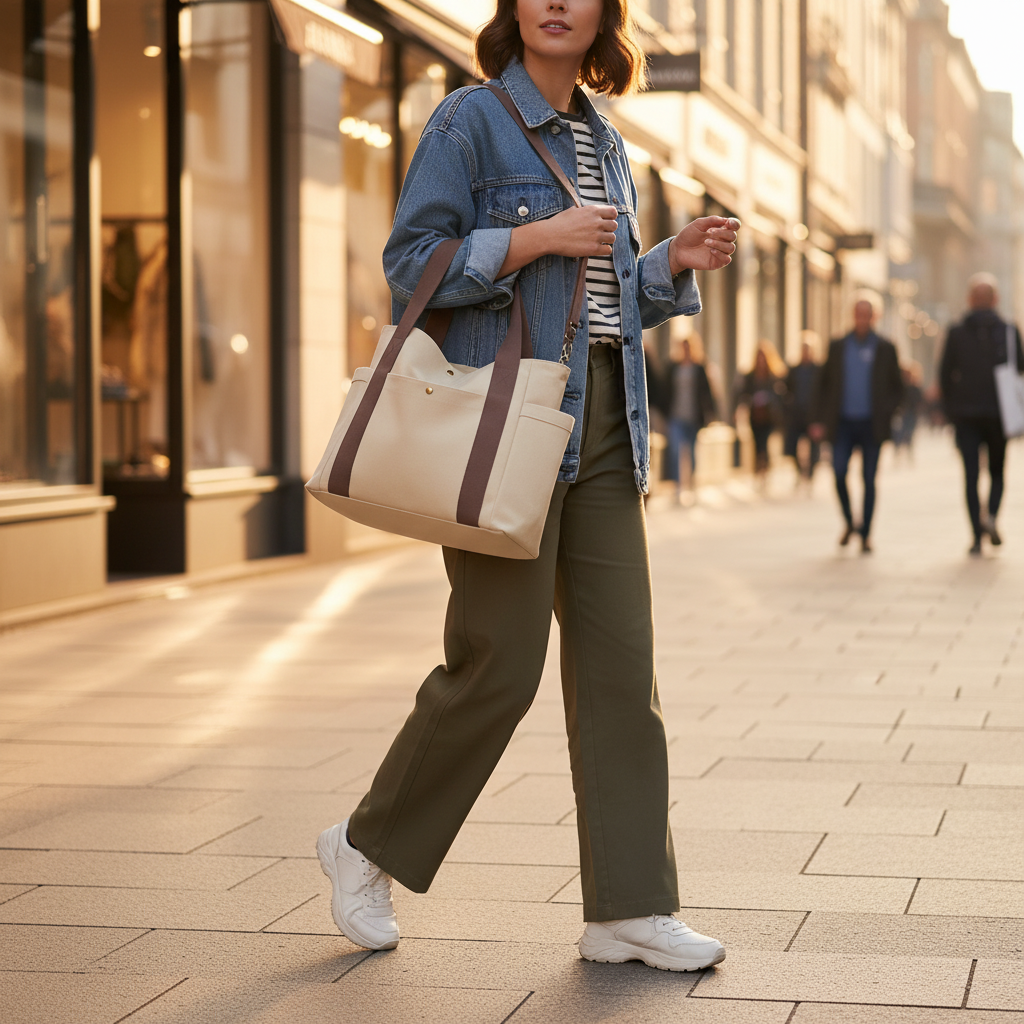 Bolsa Tote Bag de Lona de Gran Capacidad