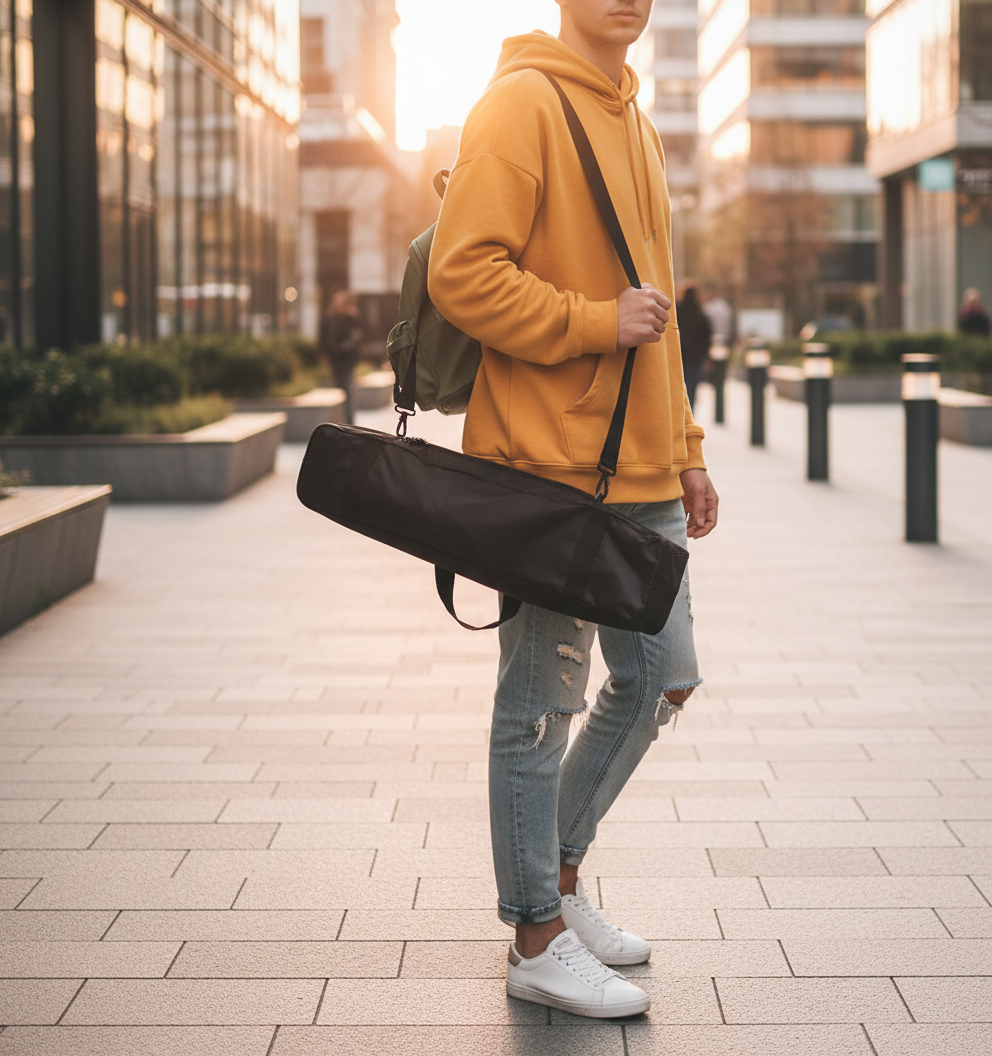 Caballete Portátil de Metal Plegable y Ajustable con Bolsa de Viaje