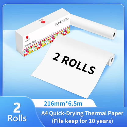 Papel Térmico para Impresoras Portátiles Phomemo M832 y M08F (Rollos y Carta A4)