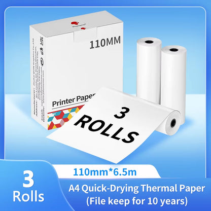 Papel Térmico para Impresoras Portátiles Phomemo M832 y M08F (Rollos y Carta A4)