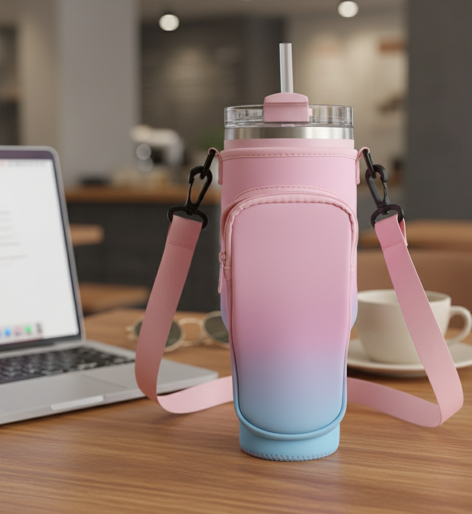 Funda Porta Vaso para Termo de 1L con Correa para Hombro