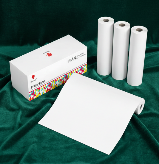 Papel Térmico para Impresoras Portátiles Phomemo M832 y M08F (Rollos y Carta A4)