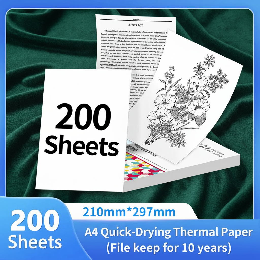 Papel Térmico para Impresoras Portátiles Phomemo M832 y M08F (Rollos y Carta A4)