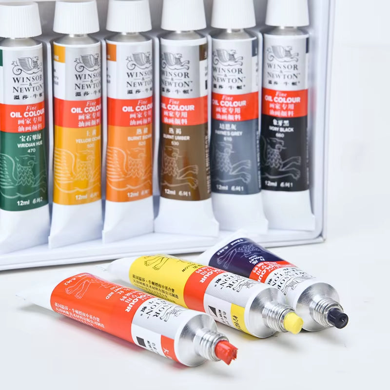 Winsor & Newton – Set de Pinturas al Óleo Profesionales (Sets de 12/18/24 Colores, Tubos de 12 ml)