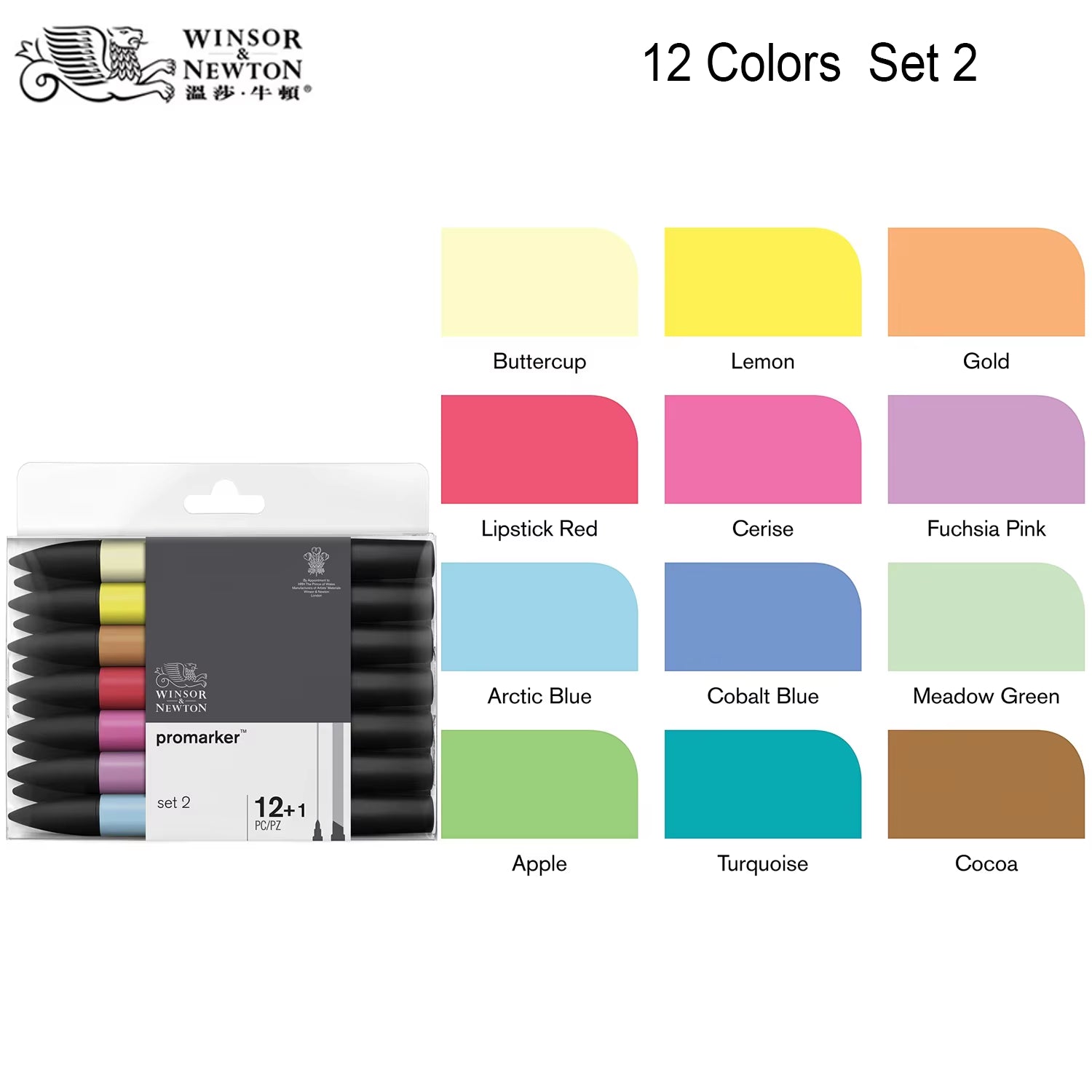 Promarkers Profesionales Winsor & Newton | Marcadores de Arte y Diseño de Doble Punta (Sets de 6 y 12)