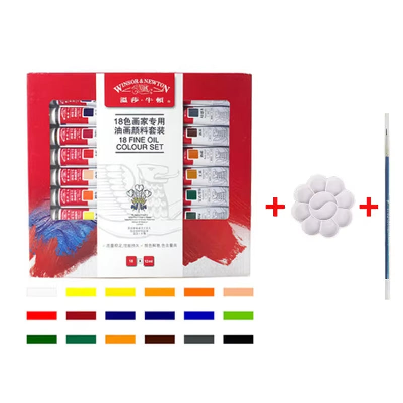 Winsor & Newton – Set de Pinturas al Óleo Profesionales (Sets de 12/18/24 Colores, Tubos de 12 ml)