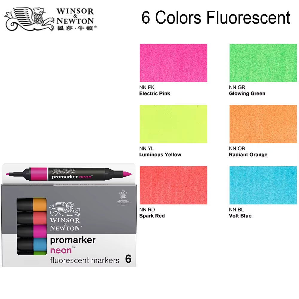 Promarkers Profesionales Winsor & Newton | Marcadores de Arte y Diseño de Doble Punta (Sets de 6 y 12)