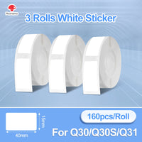 White Sticker 15X40