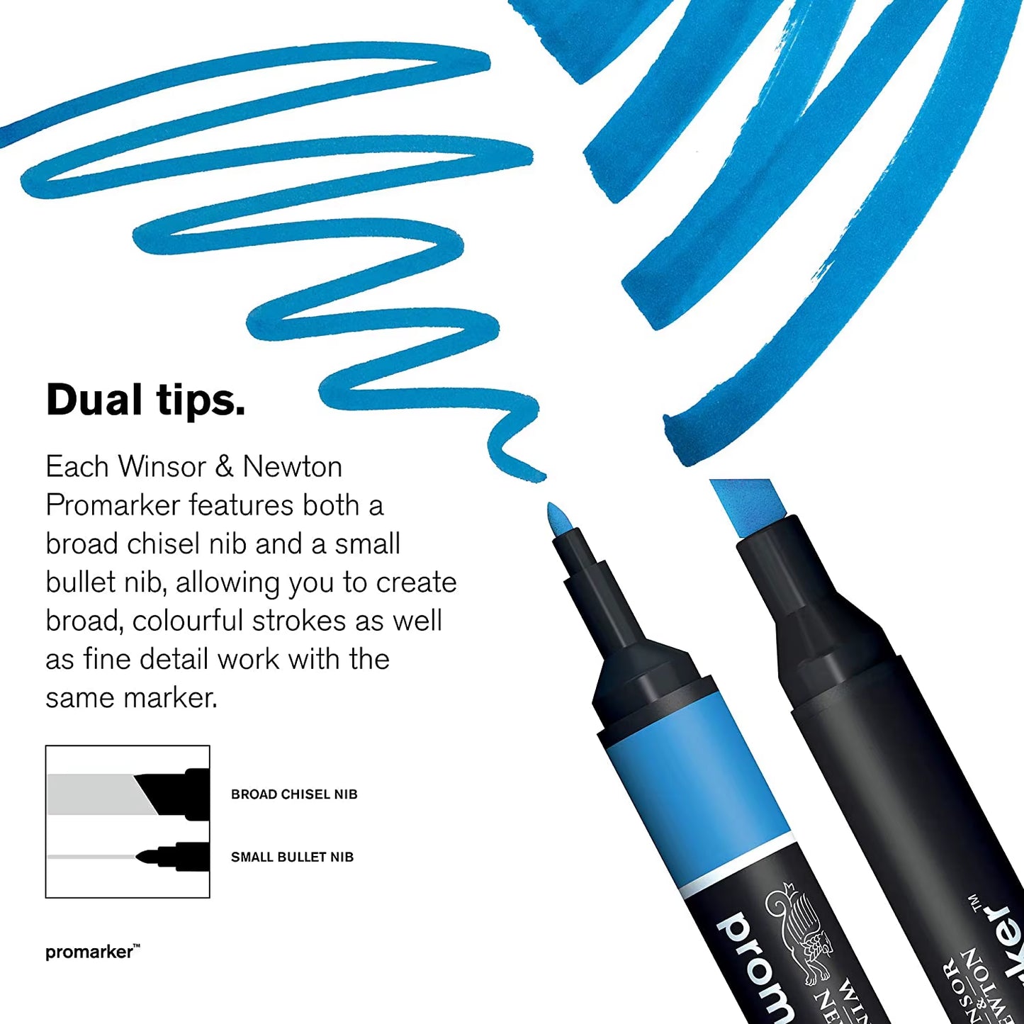 Promarkers Profesionales Winsor & Newton | Marcadores de Arte y Diseño de Doble Punta (Sets de 6 y 12)