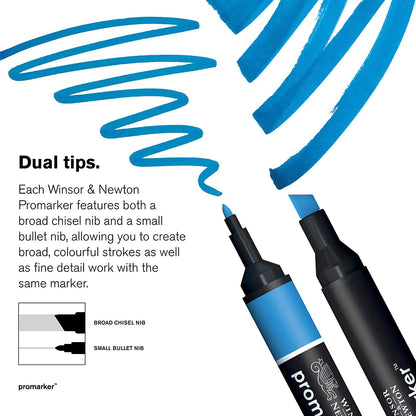 Promarkers Profesionales Winsor & Newton | Marcadores de Arte y Diseño de Doble Punta (Sets de 6 y 12)