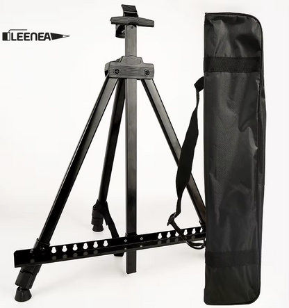 Caballete Portátil de Metal Plegable y Ajustable con Bolsa de Viaje